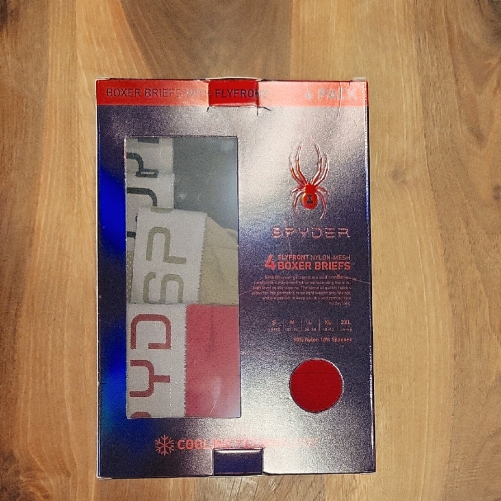 Spyder Boxer Briefs 4-Pack - Red, White, Gray